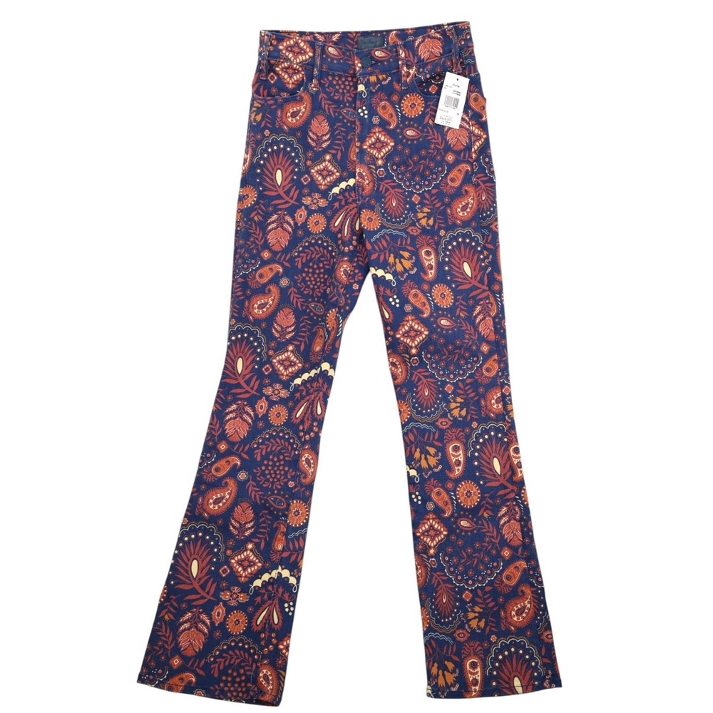 NWT Mother The Hustler Flood Henna Happiness Paisley Jeans Sz 23 $238